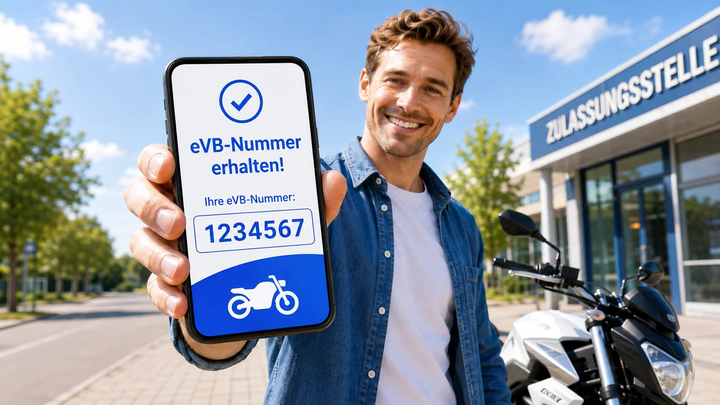 eVB Nummer fürs Motorrad direkt online erhalten